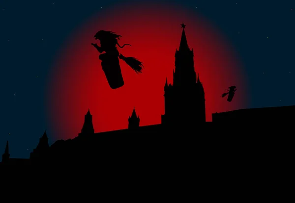 Kremlin üzerinde siyah kuşlar