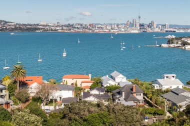 Auckland Cbd ile Devonport banliyösünde arka plan