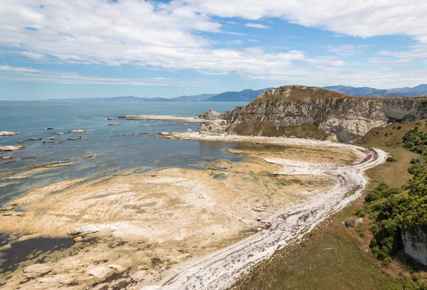 Skály Pobřeží Poloostrova Kaikoura Nový Zéland — Stock fotografie