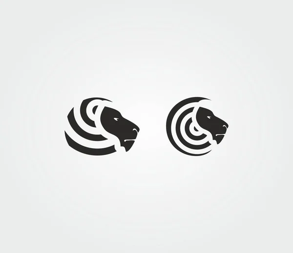 Löwe, Kopf, Vektor, Welle, Radio, Logo, Zeichnung, Bild — Stockvektor