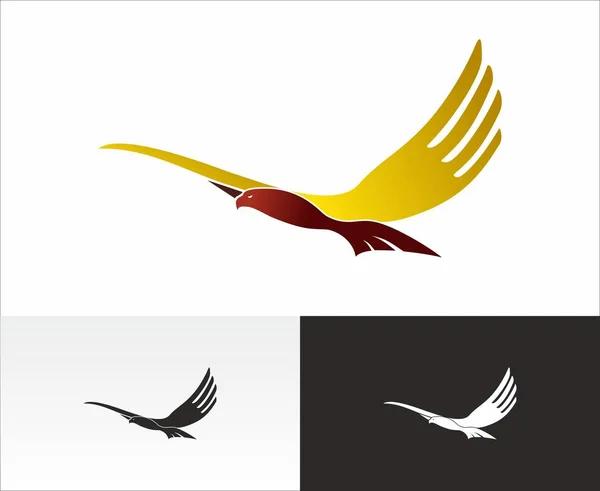 Halcón, águila, pájaro, restaurante, logotipo, vector, tenedor, cuchillo, cubiertos, plato, símbolo , — Vector de stock