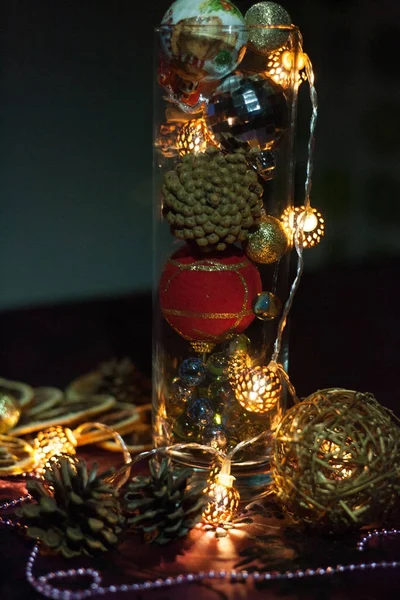 圣诞装饰 新年背景 — 图库照片