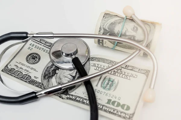 Stethoscope Money Medical Concept — Stock Photo, Image