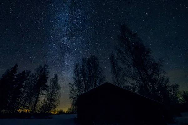 Cielo stellato paesaggio notturno — Foto Stock