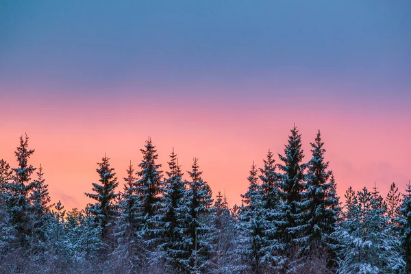 Cielo Colorido Después Puesta Del Sol Paisaje Invierno Terreno Extremo —  Fotos de Stock