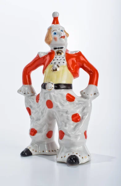 Clown, arlequin, céramique, jouet, sculpture, époque soviétique, URSS — Photo