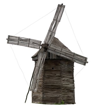 yel değirmeni, ahşap, izole, beyaz bir arka plan üzerinde