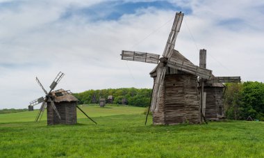 Alan, yel değirmeni, çayır, ahşap, tahıl
