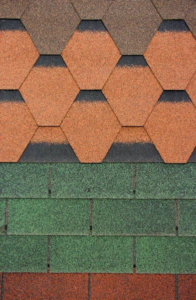 Concrete roofing tiles in sample colors and patterns — Φωτογραφία Αρχείου