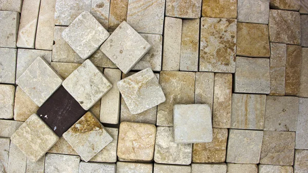 Texture of yellow sandstone bricks close-up, — Stock Photo, Image