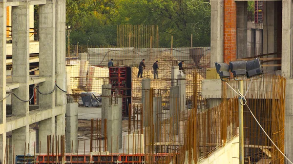 Trabajadores de obras aéreas Vista superior — Foto de Stock