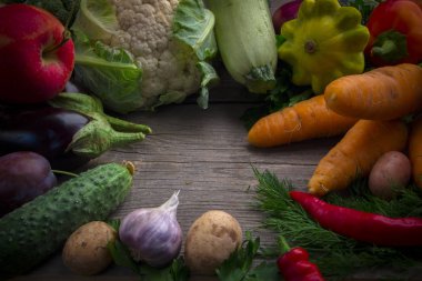 Sonbahar natürmort, üstten görünüm