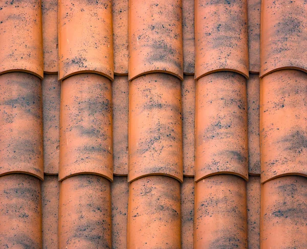 Telhas de plástico vermelho casa — Fotografia de Stock