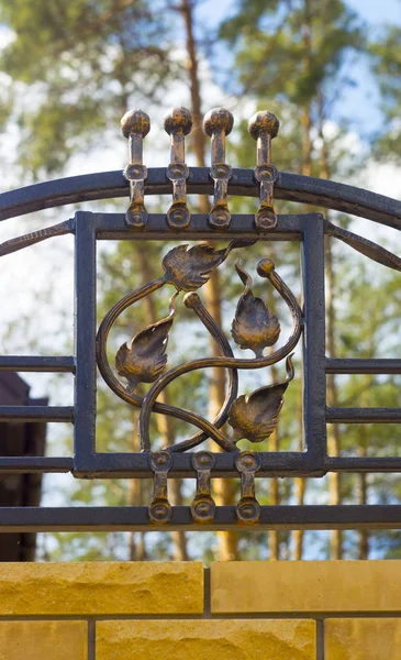 Close-up of forged element, vintage fence — Stock Photo, Image