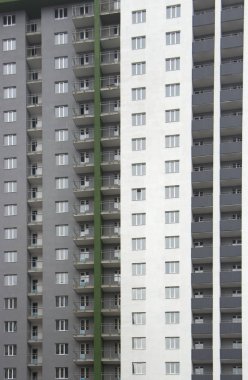 Tipik blok çok katlı Konut Binası cephe. Önden Görünümü Kapat