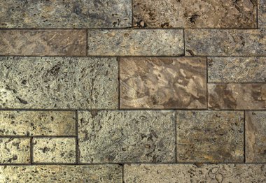 Taş doku duvar, karşılıklı taş Traverten fayans