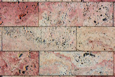 Taş doku duvar, karşılıklı taş Traverten fayans