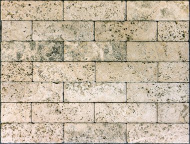 Taş doku duvar, karşılıklı taş Traverten fayans