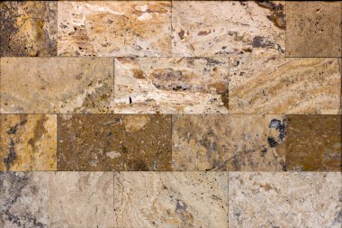 Üzerinden pürüzsüz bir yüzey ile Traverten kaplama karo