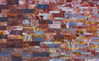 Kırmızı kayrak taş duvar arka plan doku