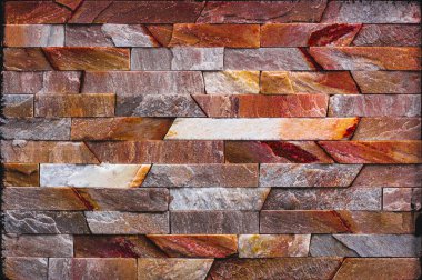 Kırmızı kayrak taş duvar arka plan doku