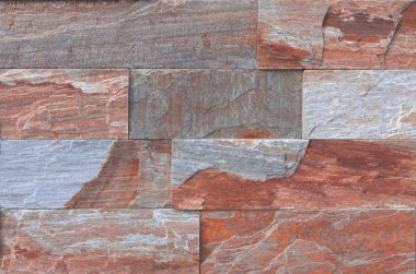 Kırmızı kayrak taş duvar arka plan doku