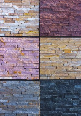 Çeşitli dekoratif çini ve doğal taş örnekleri