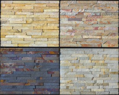 Çeşitli dekoratif çini ve doğal taş örnekleri