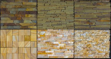 Çeşitli dekoratif çini ve doğal taş örnekleri