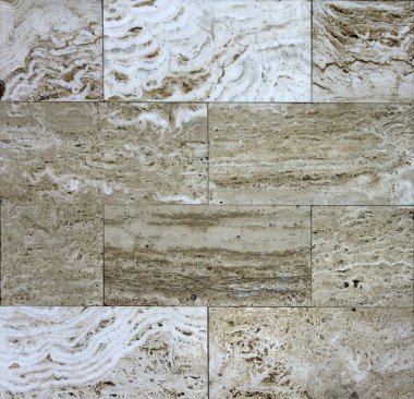 Taş doku, karşı karşıya Traverten fayans duvar