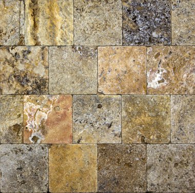 Taş doku, karşı karşıya Traverten fayans duvar