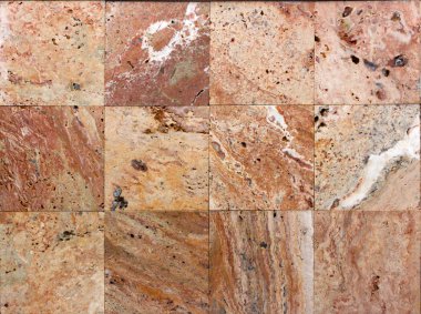 Taş doku, karşı karşıya Traverten fayans duvar