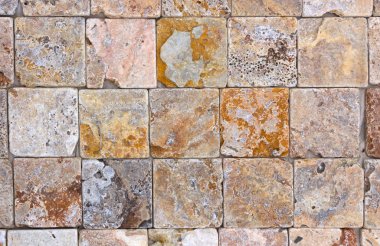 Taş doku, karşı karşıya Traverten fayans duvar