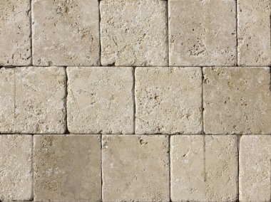 Üzerinden pürüzsüz bir yüzey ile Traverten kaplama karo