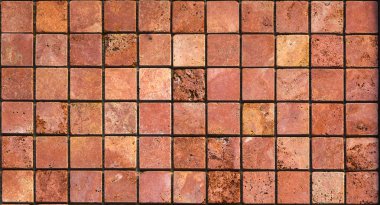 Mozaik, doğal taş, Traverten mermer, kumtaşı ve granit.