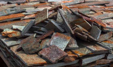 Bir örnek çakıl Traverten ve mermer, kullanılan peyzaj tasarım taş bahçe oluşturmak için