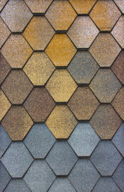 Zona dokusuna yakın çekim var. Çatı malzemesi