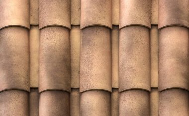 Kırmızı plastik çatı kiremitleri ev