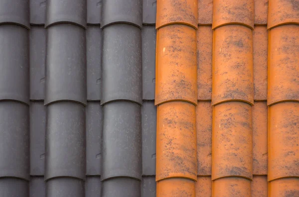 红色塑料屋顶瓦片家庭纹理 — 图库照片