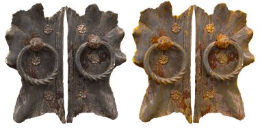 Eski Ferforje kapı yüzük ile kolu