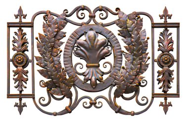 Sahte çiçek dekoratif unsur gates çekiçlenmiş kapıları.