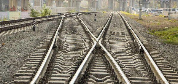 Dva pointwork železnice, železnice — Stock fotografie