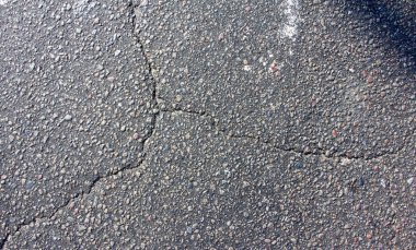 Asfalt üzerinde çatlaklar vardır doku