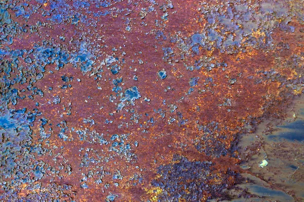 Rusty orange blue metal sheet texture background — Stock Photo, Image
