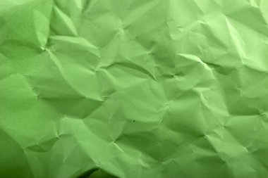 Yeşil krep buruşuk kağıt doku arka plan soyut