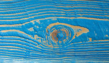 Düz mavi ve rustik ahşap tahta arka plan boyalı.