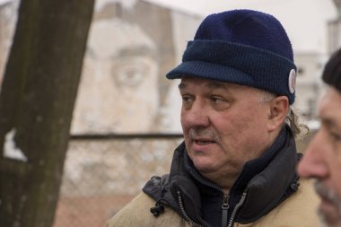 Kiev, Ukrayna - 18 Ocak: Başkan Petro Poroshenkos istifa için mitingde protesto