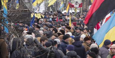 Kiev, Ukrayna - 18 Ocak: Mart Ukrayna Petro Poroshenko Başkanı'nın görevden alma için