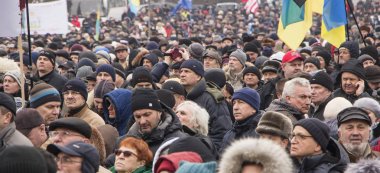 Kiev, Ukrayna - 18 Ocak: Mart Ukrayna Petro Poroshenko Başkanı'nın görevden alma için