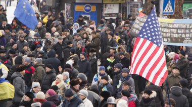 Kiev, Ukrayna - 18 Ocak: Mart Ukrayna Petro Poroshenko Başkanı'nın görevden alma için
